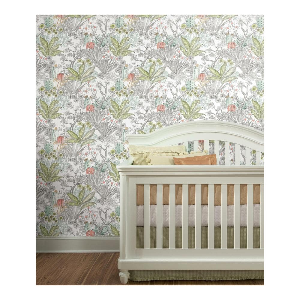 Gray Floral Peel and Stick Removable Wallpaper Roll