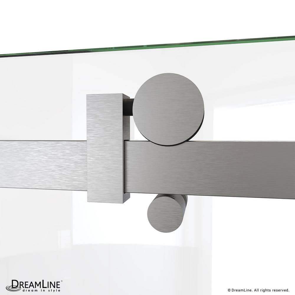 Seneca 60 in. Frameless Sliding Shower Door in Brushed Stainless Steel