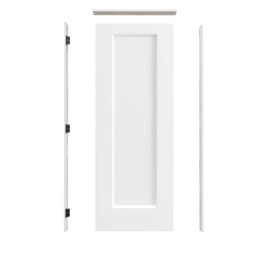 Assembly Required 28 in. x 80 in. 1-Panel Right White Hollow Core Wood Interior Prehung Door Kit+ Quick Assemble Jamb price history on PriceWatchPro
