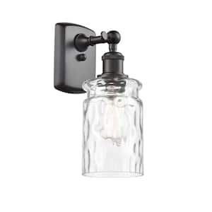 Candor 1-Light Clear Water Glass, Oil Rubbed Bronze Wall Sconce with Clear Glass Shade