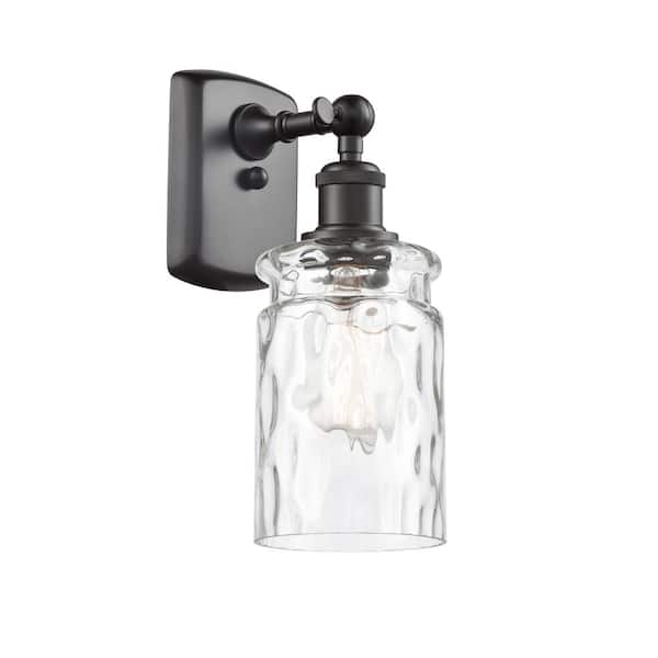 Innovations Candor 1-Light Clear Water Glass, Oil Rubbed Bronze Wall Sconce with Clear Glass Shade