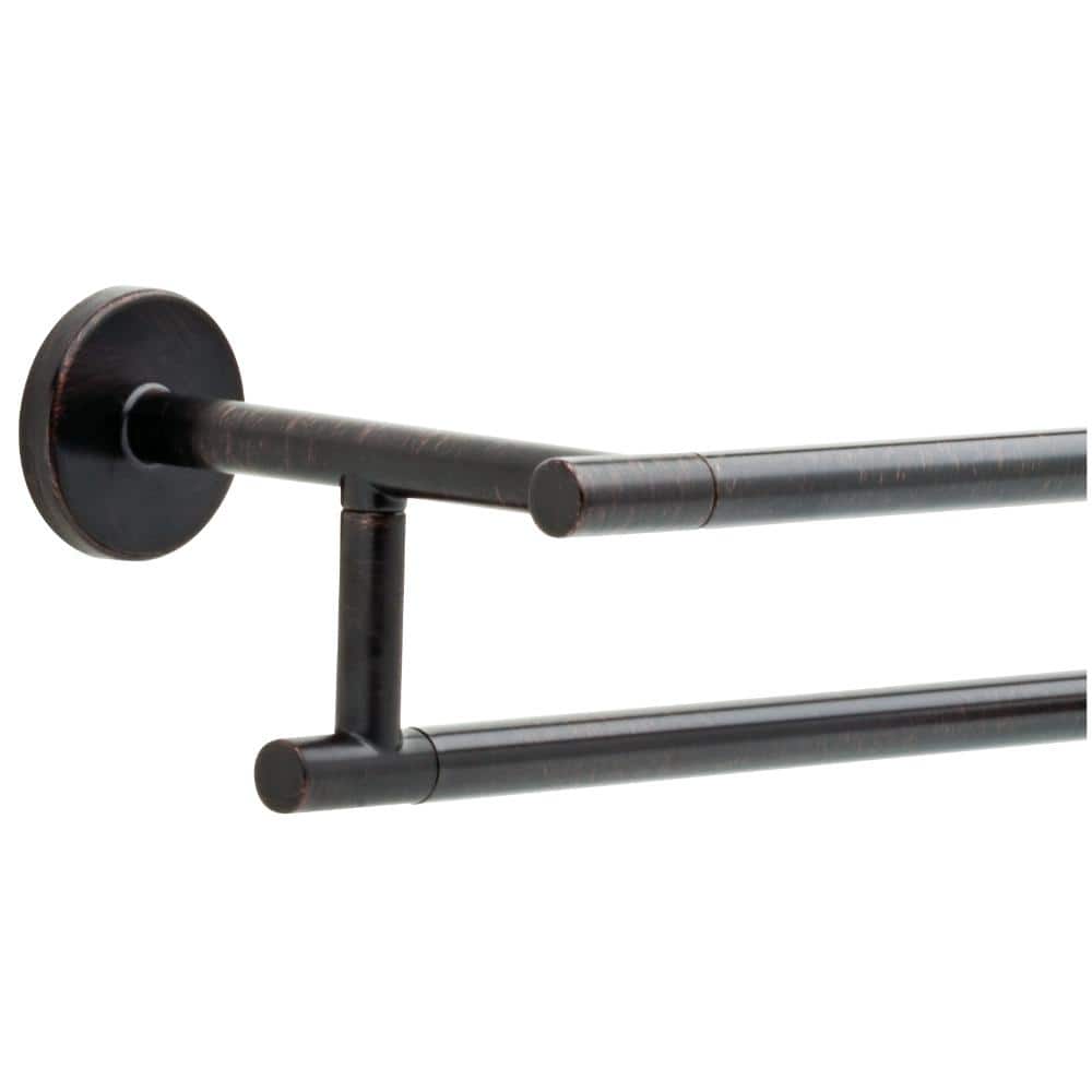 Venetian Bronze 24" Double Wall Mount Stainless Steel Towel Bar