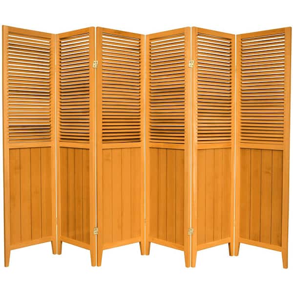 6 ft. Honey 6-Panel Room Divider