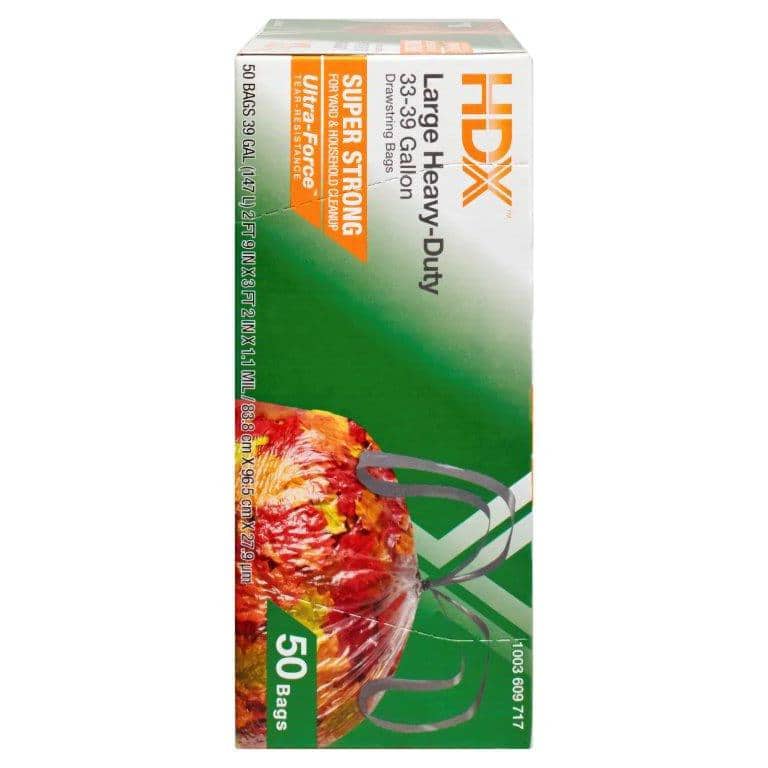 33-39 Gallon Clear Heavy-Duty Drawstring Trash Bags