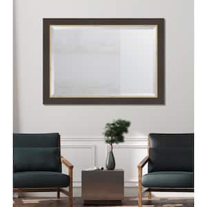 Large Rectangle Brown Beveled Glass Casual Mirror (41.5 in. H x 29.5 in. W)