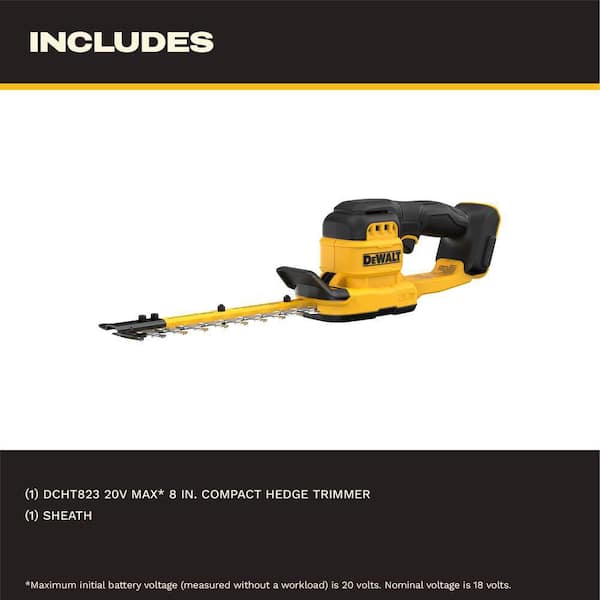 DEWALT 20V MAX 8 in. Compact Cordless Battery Powered Hedge