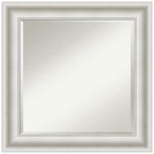 Parlor 25.5 in. x 25.5 in. Modern Square Framed White Bathroom Vanity Mirror