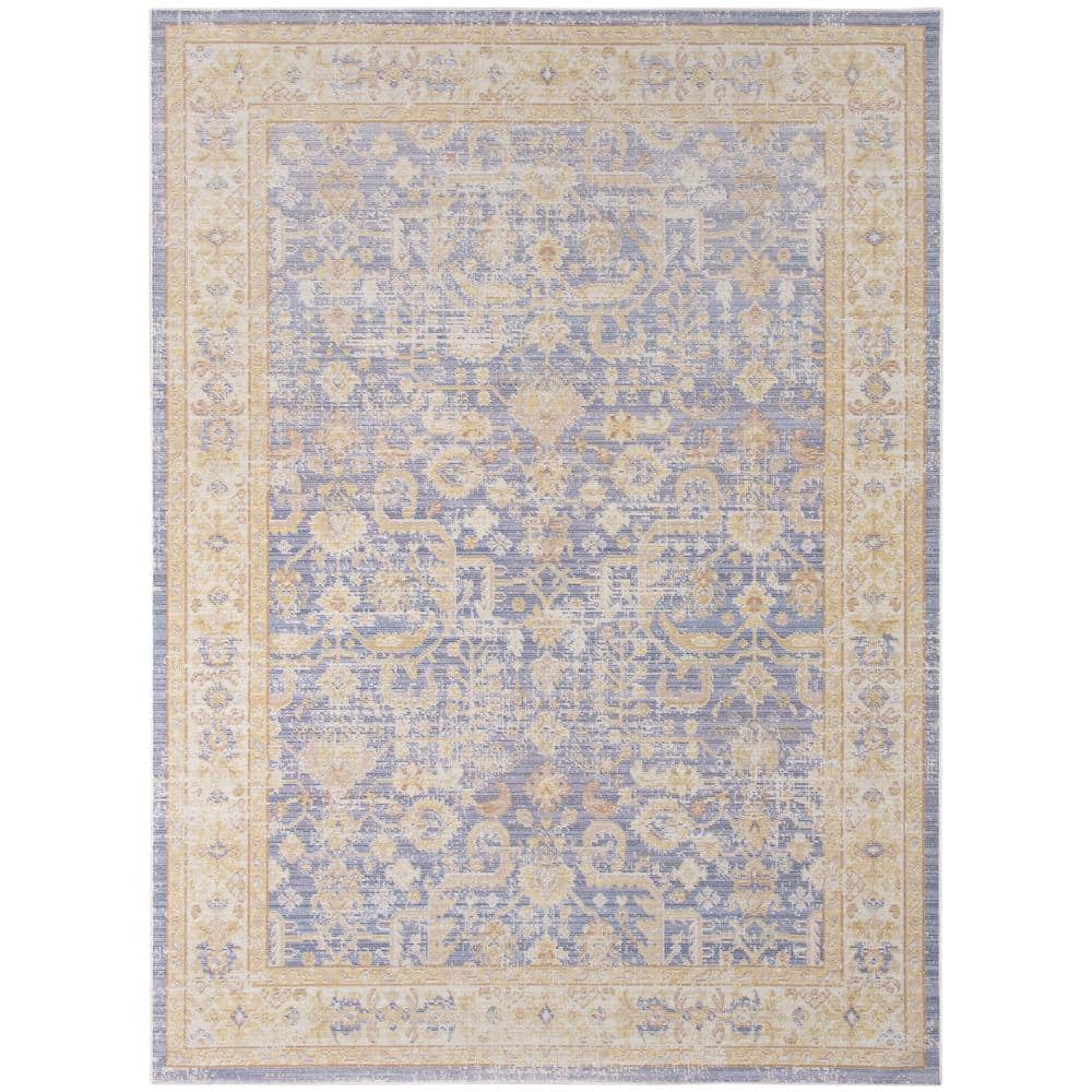 Century Classic Navy 5'3"x7'3" Synthetic Reversible Area Rug