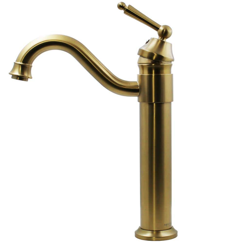 Novatto Century Watersaver Single-Hole Single-Handle Bathroom Faucet in Satin Brass