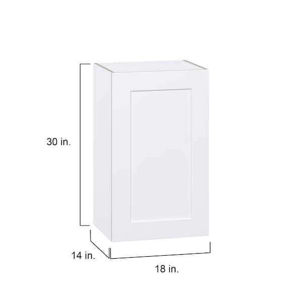 J COLLECTION Wallace Painted Warm White Shaker Assembled Wall Kitchen Cabinet with Full Height Doors (24 in. W x 20 in. H x 14 in. D)
