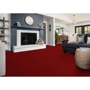 Watercolors I - Cherry - Red 28.8 oz. Polyester Texture Installed Carpet