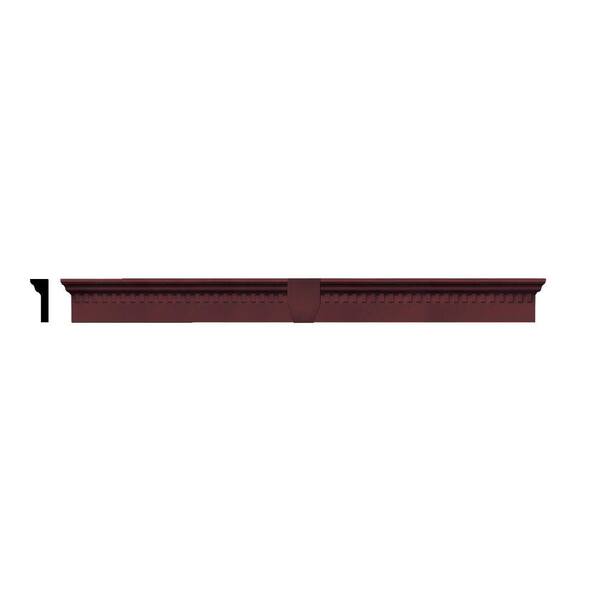 Builders Edge 2-5/8 in. x 6 in. x 65-5/8 in. Composite Classic Dentil Window Header with Keystone in 167 Bordeaux Red