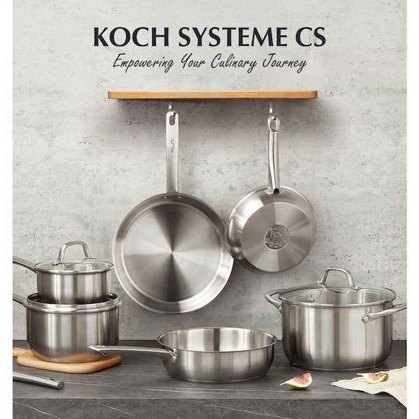 JFVKAF 10-Piece Stainless Steel Cookware Set Silver Food-Grade Non