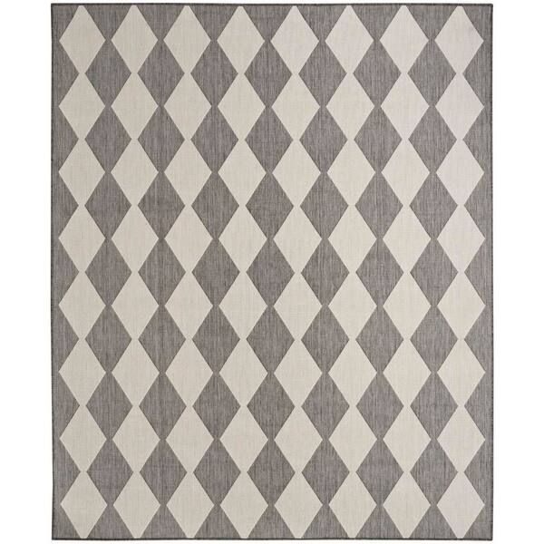 Positano Charcoal 7 ft. x 10 ft. Diamond Contemporary Area Rug