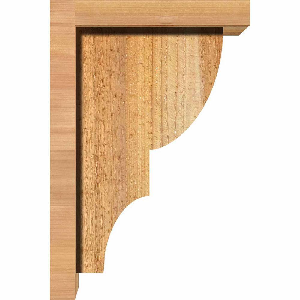 12"H Western Red Cedar Rough Sawn Corbel with Backplate