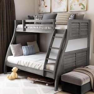 Hamed Antique Gray Twin Over Twin Bunk Bed