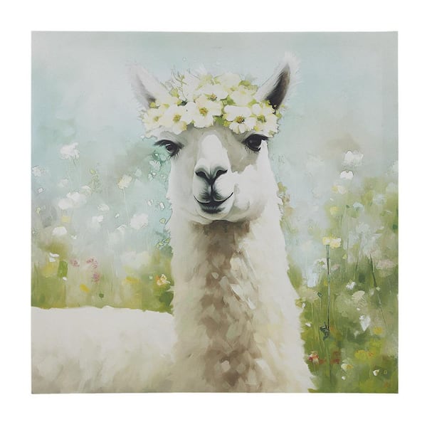 Miscool Anky 1-Piece Unframed Art Print 16 in. x 16 in. Llama Canvas Wall Art