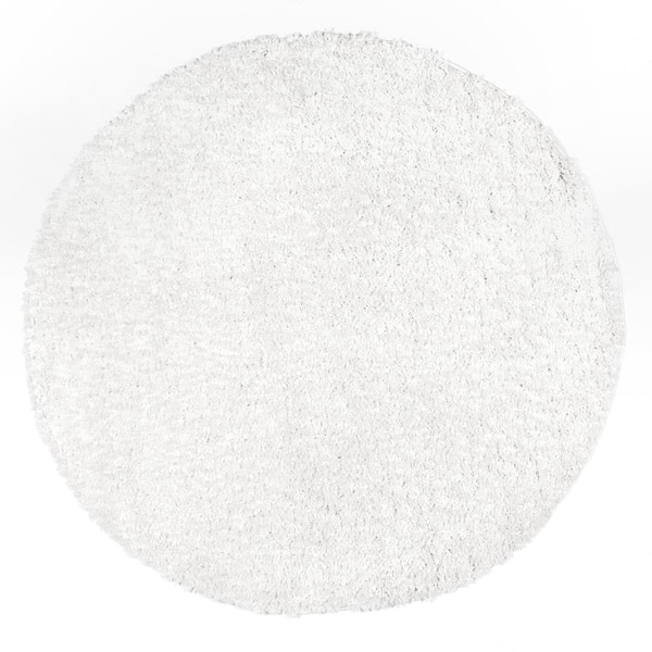 StyleWell Casual Plush Shag Neva Ivory 5 ft. Round Area Rug