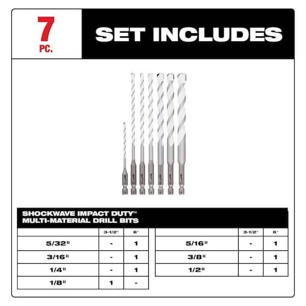Milwaukee SHOCKWAVE Carbide Multi-Material Drill Bit Set with Alloy Steel Screw Driver Bit Set with PACKOUT Case (107-Piece)