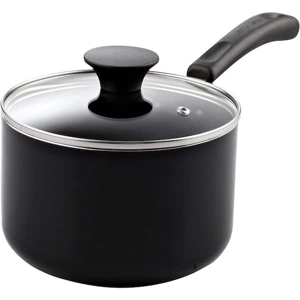 Cook N Home 2-qt. Aluminum Nonstick Saucepan Kitchenware, Black