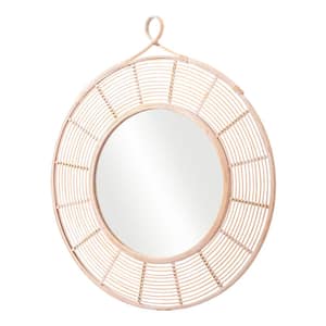 31.5 in. W x 36.6 in. H Polyurethane Beige Decorative Mirror