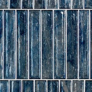 Fargin Brick Ocean Rain 1.96 in. x 11.81 in. Polished Glass Subway Wall Tile (3.22 sq. ft./Case)