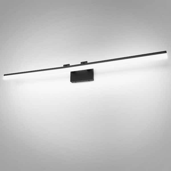 47 in. 1-Light Black Dimmable LED Vanity Light Bar with 5500K Daylight