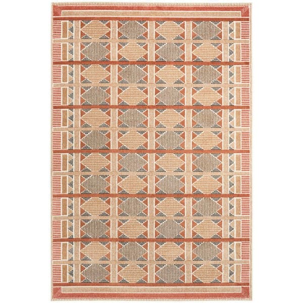 Nourison Nordic Rust Multicolor 4 ft. x 6 ft. Geometric Contemporary Area Rug