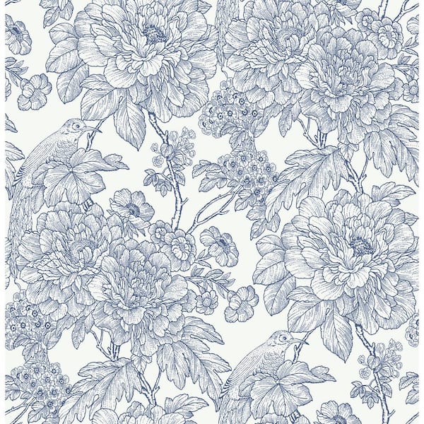 NuWallpaper Blue Sudbury Peel and Stick Wallpaper Sample
