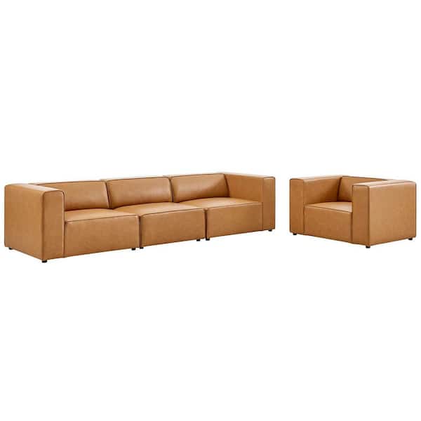 MODWAY Mingle 4-Piece Tan Living Room Set
