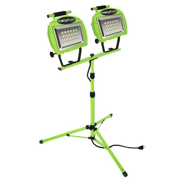 Designers Edge High Intensity Green 24-LED Twin Tripod Work Light with 5 ft. Power Cord