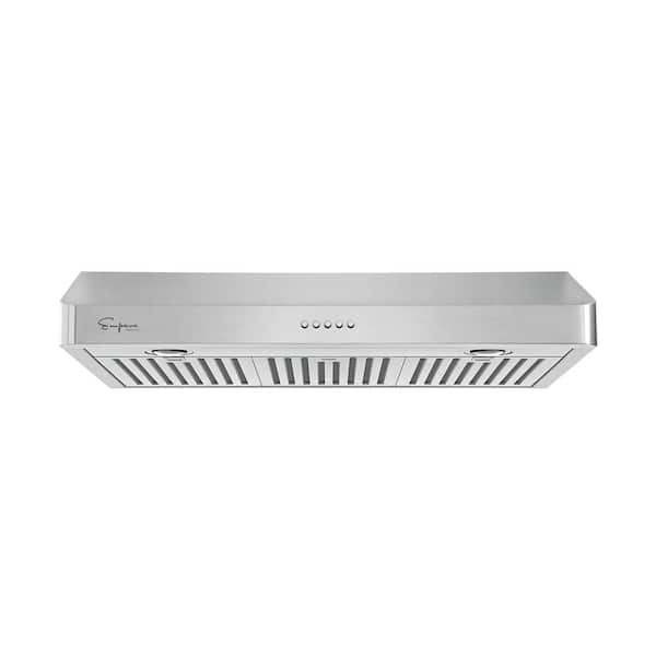 30 in. 500 CFM Ducted Under the Cabinet Range Hood with LED Lights in Stainless Steel with Exhaust Kitchen Vent Duct