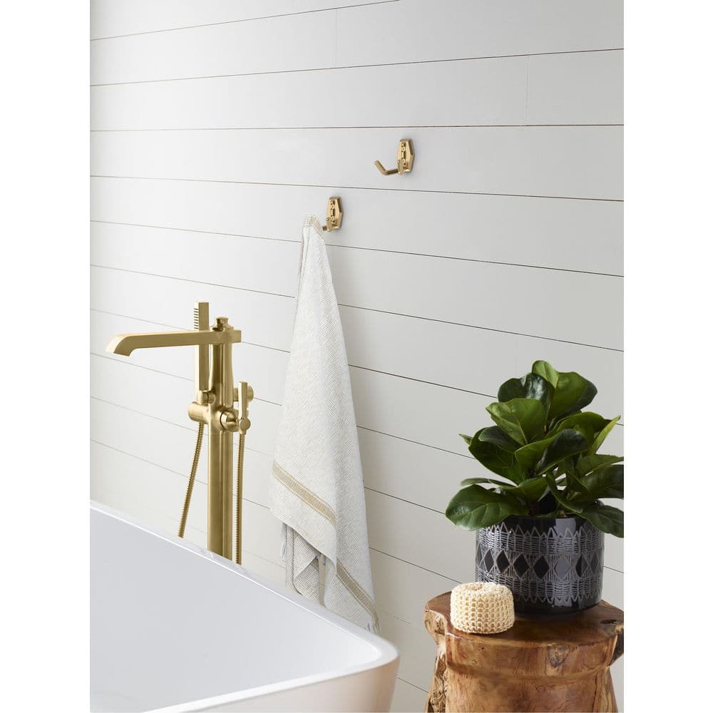 Champagne Bronze Double Prong Decorative Wall Hook