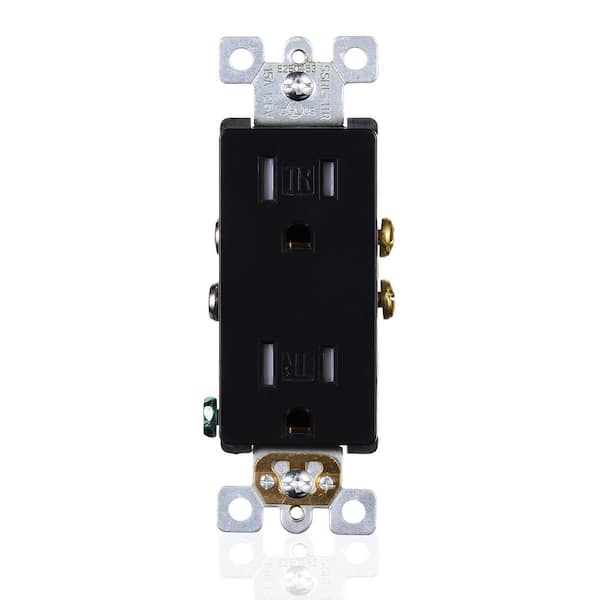 Faith 15 Amp 125-Volt Tamper-Resistant NEMA5-15R Wall Mount Duplex Outlet UL Listed in Black (10-Pack)