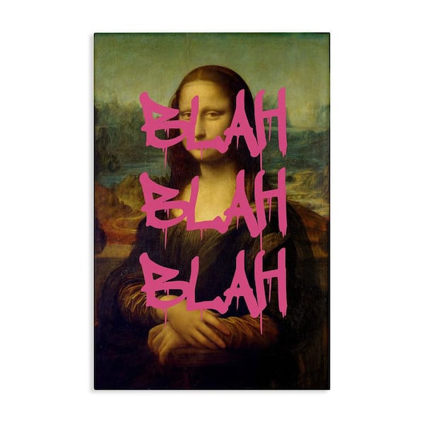 Graffiti Over Mona Lisa by Masters Redux Unframed People Graphic Art Print 24 in. x 16 in.
