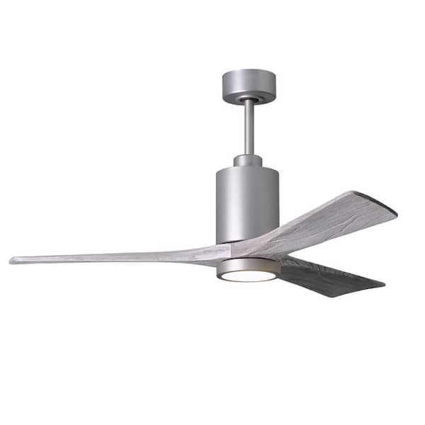 Atlas Patricia 52 in. LED Indoor/Outdoor Damp Brushed Nickel Ceiling Fan with Light with Remote Control, Wall Control