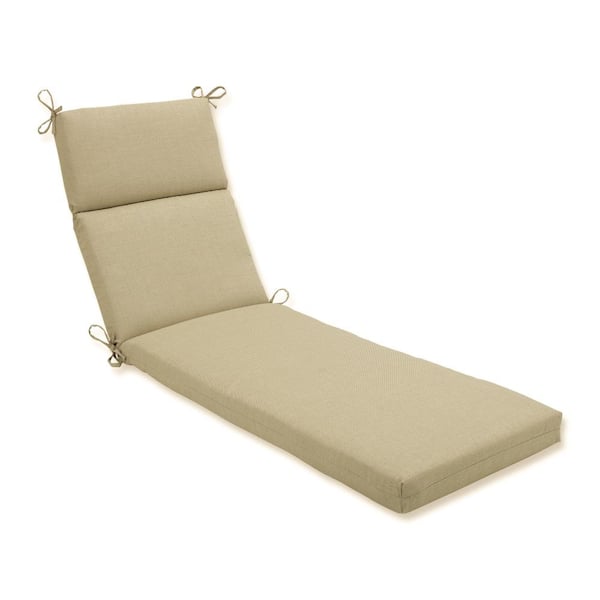 Pillow Perfect Solid 21 x 28.5 Outdoor Chaise Lounge Cushion in Tan Rave