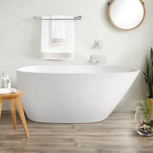 Staykiwi 59 in. x 28 in. Freestanding Soaking Bathtub with Right Drain ...