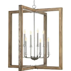 Turnbury Collection 8-Light Galvanized Finish Coastal Chandelier Light