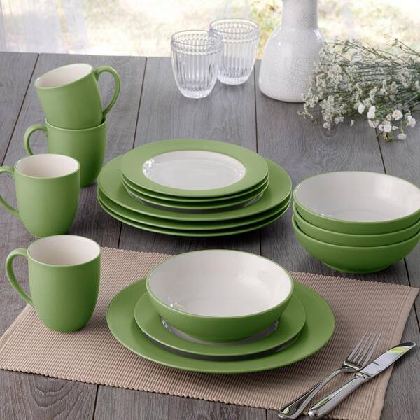 MIRA CREAM&MIRA GREEN 80gセット Noritake Colorwave Apple 16-Piece Rim (Green) Stoneware Dinnerware