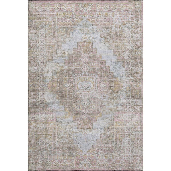 Mayfield Premium Machine Washable Abstract AMF2140 Taupe 10 ft. x 14 ft. Area Rug