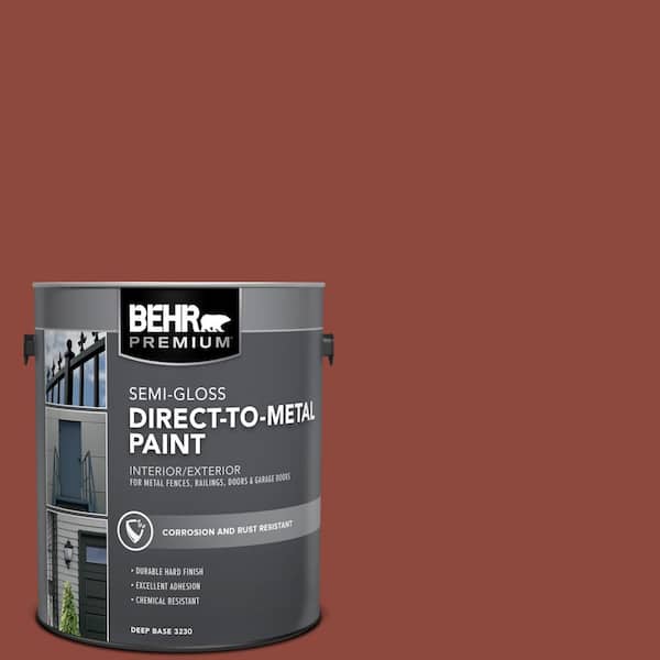 BEHR PREMIUM 1 gal. #PFC-10 Deep Terra Cotta Semi-Gloss Direct to Metal Interior/Exterior Paint