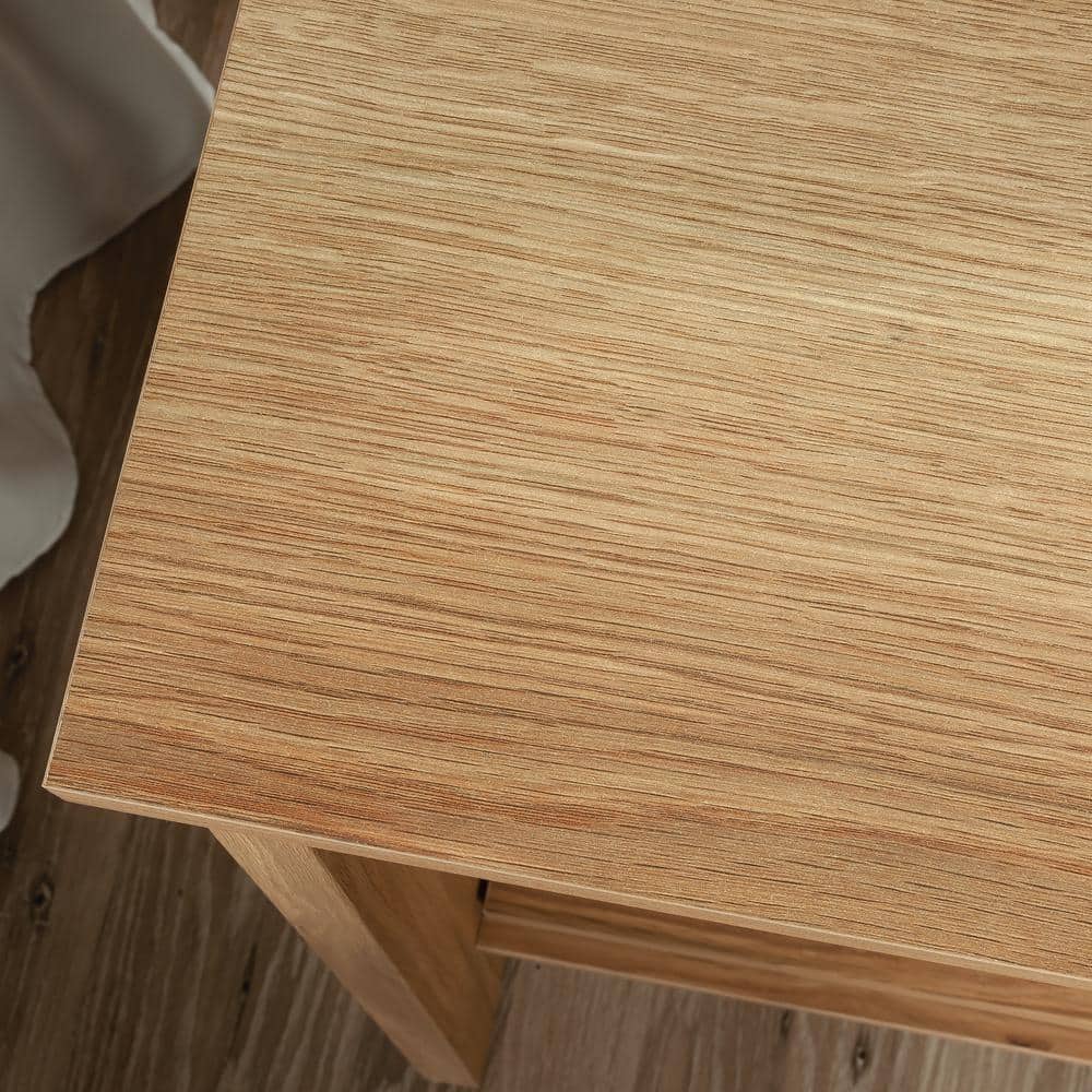 Timber Oak 1-Drawer Nightstand with Open Shelf