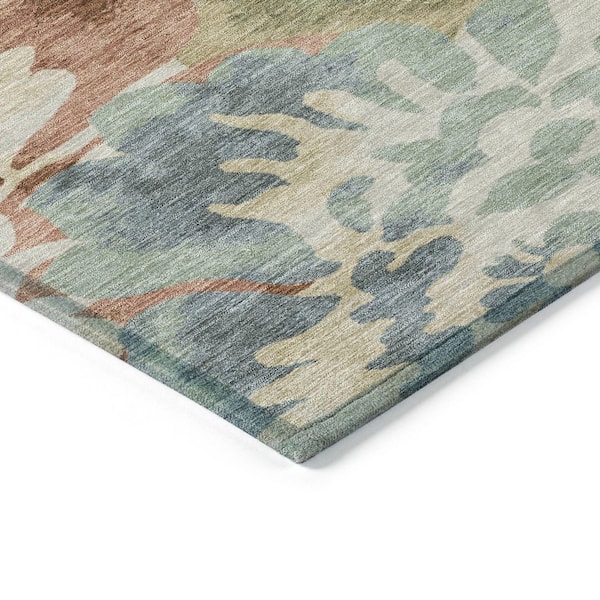 Chantille Machine Washable Indoor/Outdoor Abstract ACN2028 Paprika 8 ft. x 8 ft. Area Rug