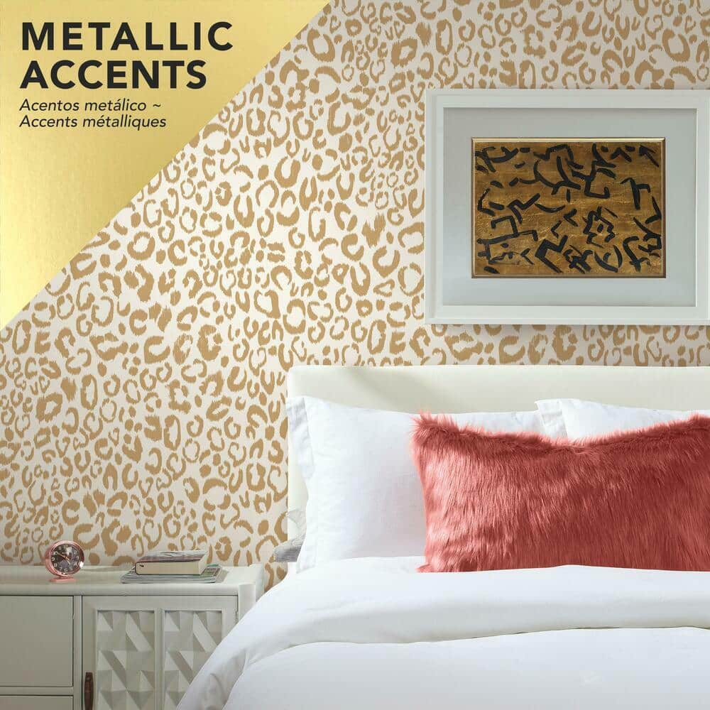 Gold Leopard Print Self-Adhesive Removable Wallpaper Roll