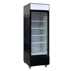24in.W 20cu.ft Commercial Upright Fridge Display Refrigerator Glass Door Merchandiser with LED Lighting in Black