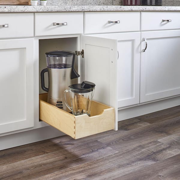 Light Brown Maple Veneer 11.71 in. Pullout Kitchen Cabinet Drawer w/ Soft-Close