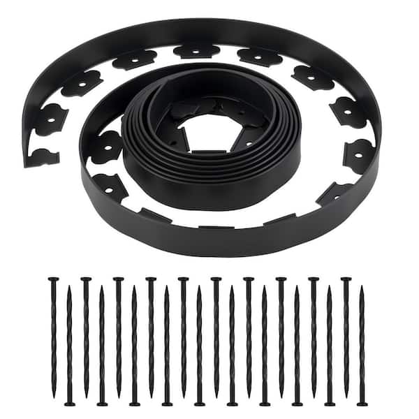 Landscape Edging, 20 ft. x 2 in. Plastic Garden Border Edging with 120 Spikes, No Dig, Flexible 2025 update