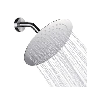 1-Spray Patterns with 1.8 GPM 12 in. Wall Mount Rain Fixed Shower Head in Brushed Nickel