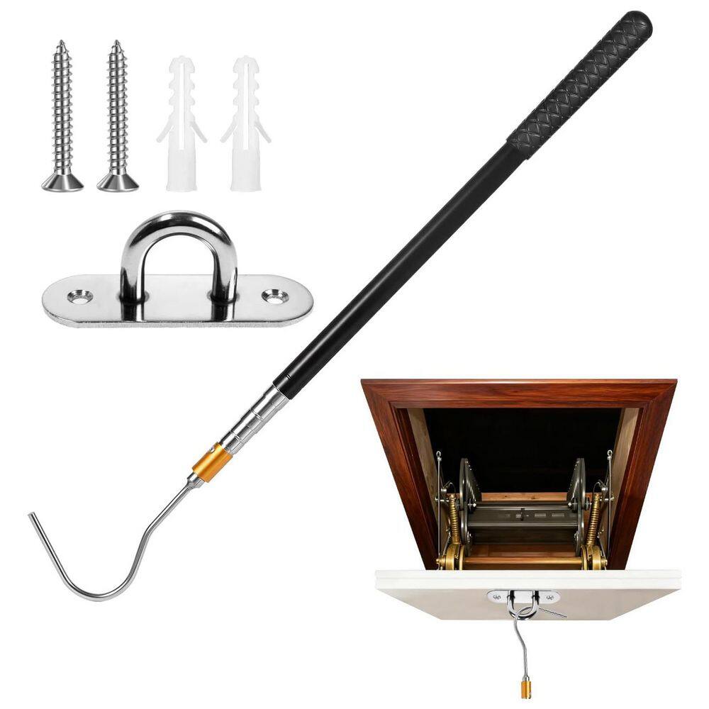 63 in. Telescopic Stainless Steel Attic Ladder Pull Down Hook Extendable Pole System Kit for Attic Stairs 1 Kit price history on PriceWatchPro
